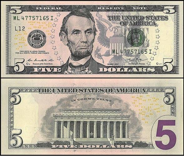Buy 5 US Dollar Bills